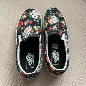 Floral Print Slip On Vans